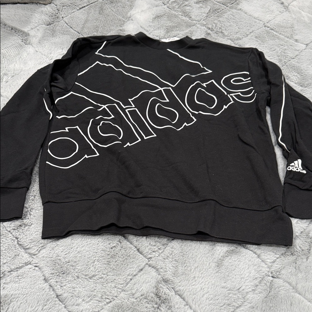 adidas Women’s Crewneck Sweater in Black with White details